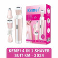Kemei Rasoir électrique 4en1 pour Femmes, épilateur pour visage, nez, oreille, sourcil