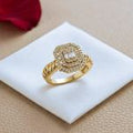 Bague Élégante en Plaqué Or avec Zircons