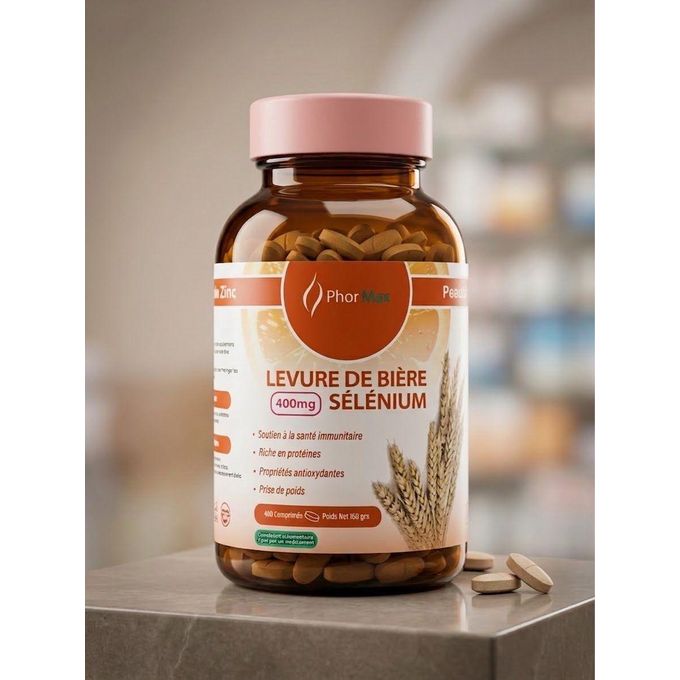 Phormax Phor Max Levure de Bière 400mg & Sélénium – Soutien Immunitaire & Beauté