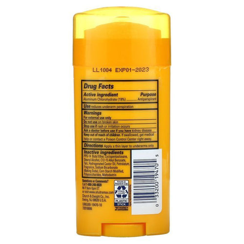 Arm & Hammer, UltraMax, Antiperspirant Deodorant, Solid, Powder Fresh,