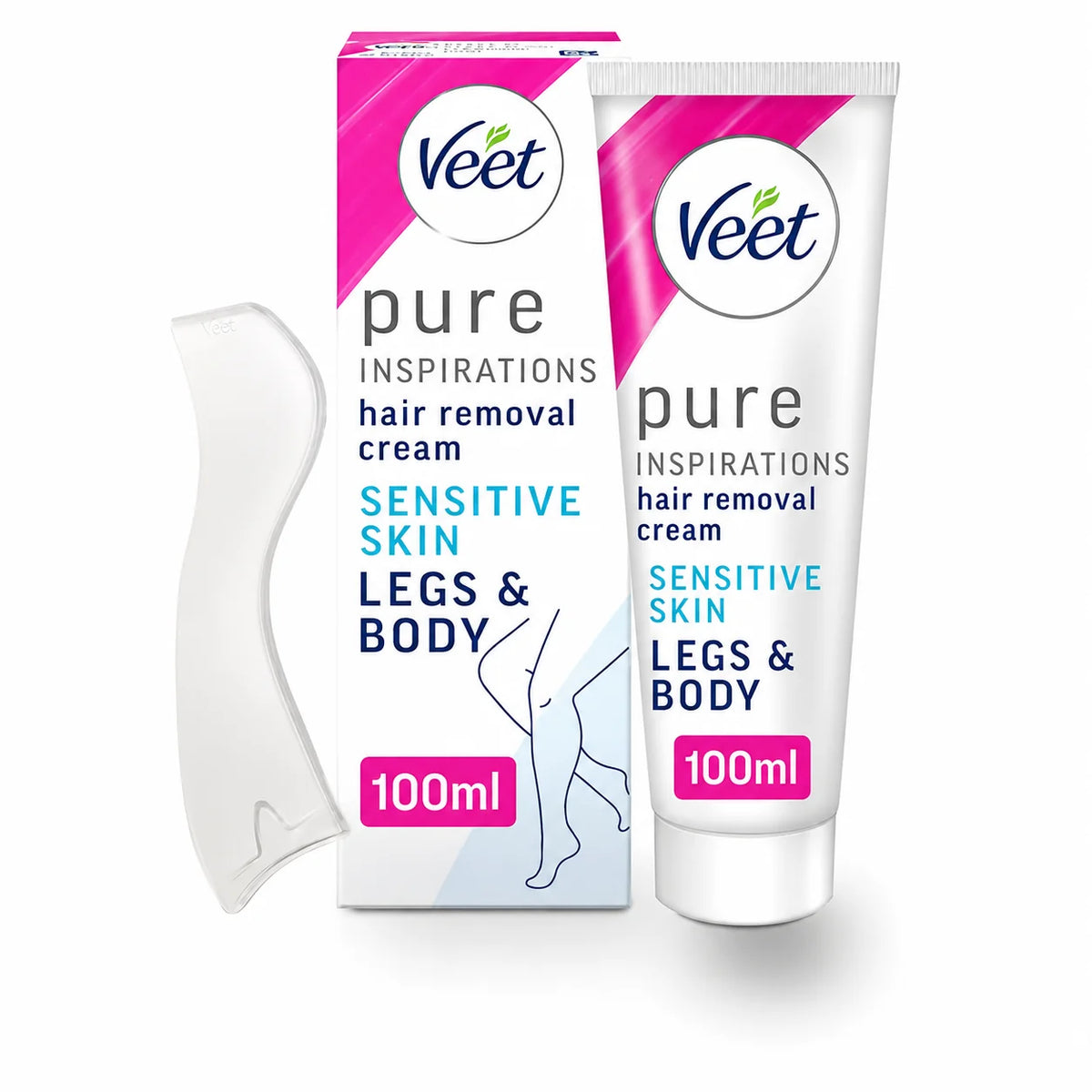crème dépilatoire Veet Pure pour les jambes et le corps de 100 ml.