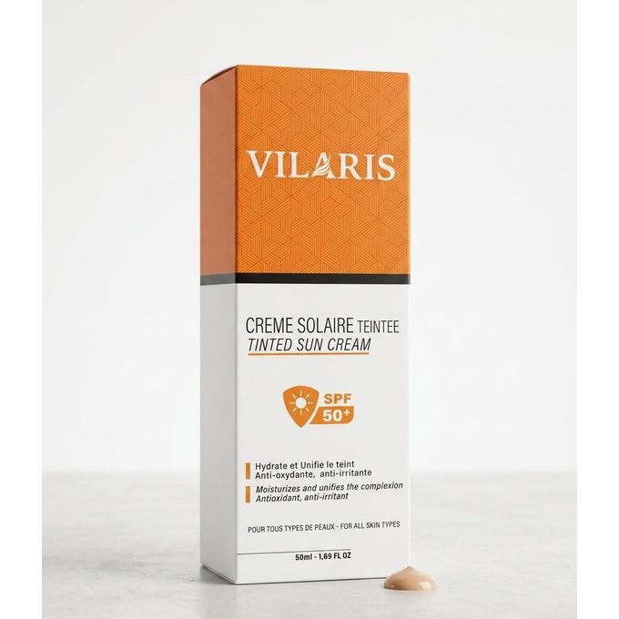 Vilaris Crème Solaire Teintée SPF 50+ Pour Tout Types De Peaux - 50ml anti tache