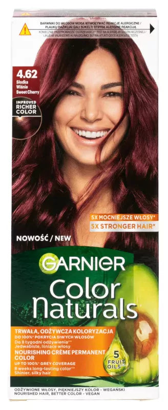 GARNIER - COLOR NATURALS Creme - Cream & Berry Collection - Permanent Nourishing Hair Color - 4.62 Sweet Cherry