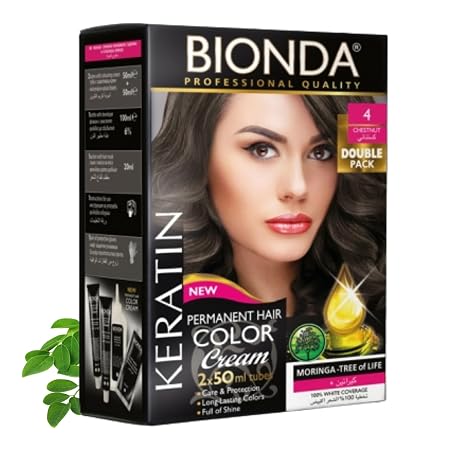 Bionda Professional Hair Colour 4 Chestnut Brown 200 ml Twin Pack Keratin