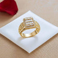 Bague Élégante en Plaqué Or avec Zircons