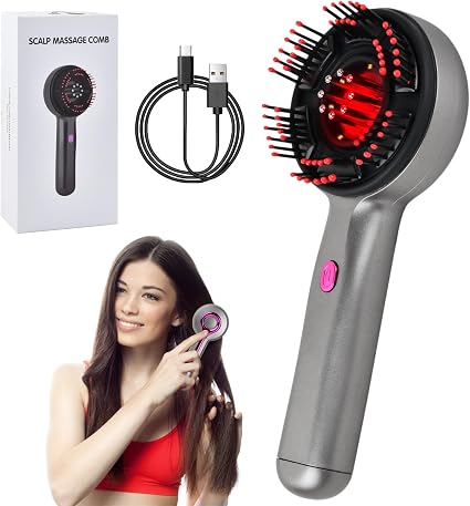 Electric Scalp Massage Brush, 3 in 1 Red Light Hair Head Massager,