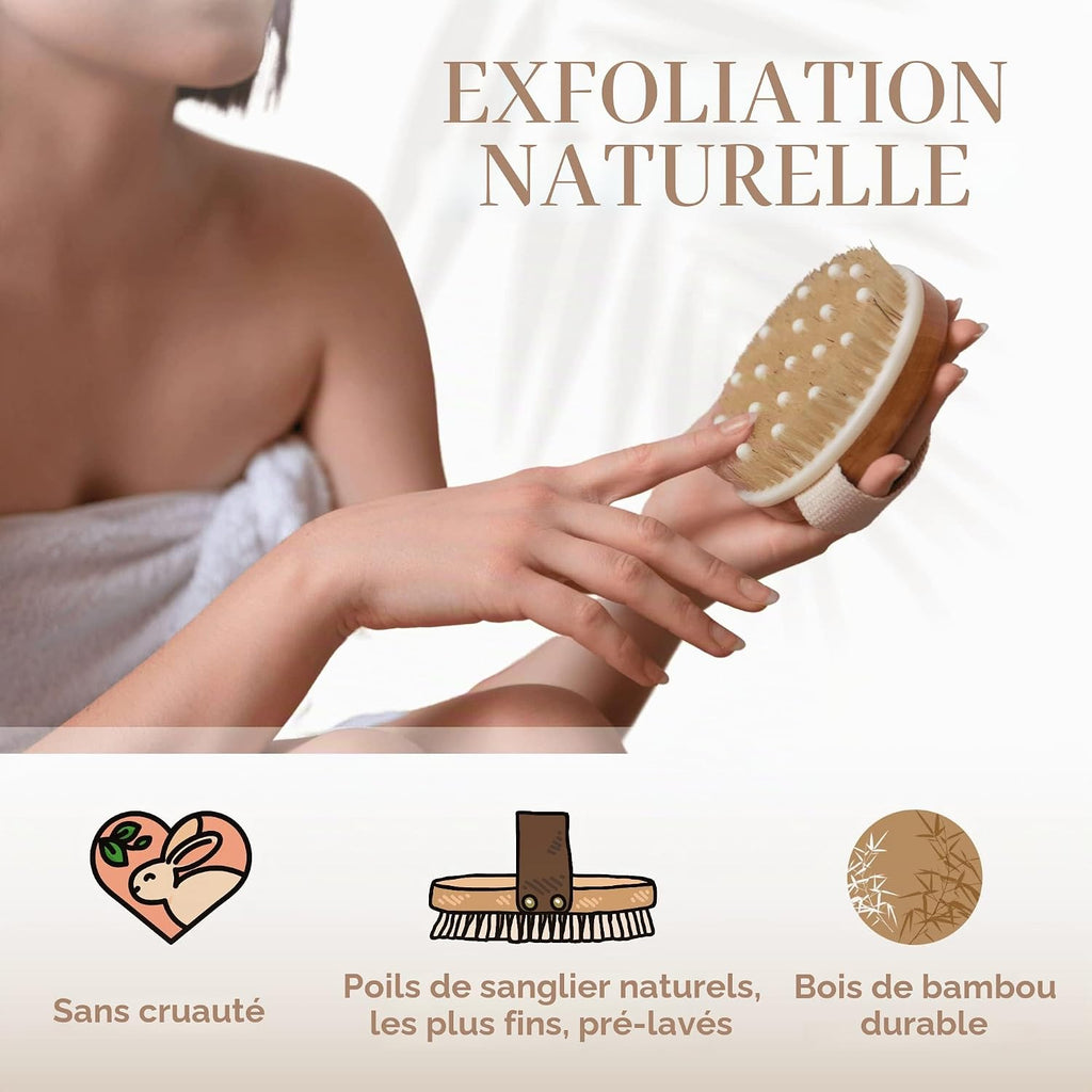 brosse de massage pour le brossage à sec du corps.