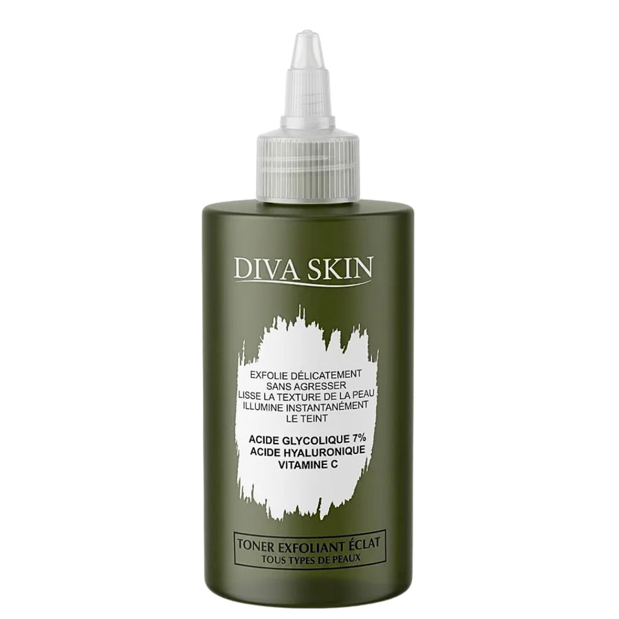 DIVA SKIN Toner Exfoliant Éclat 200ml Pores Affinés Teint Unifié Luminosité