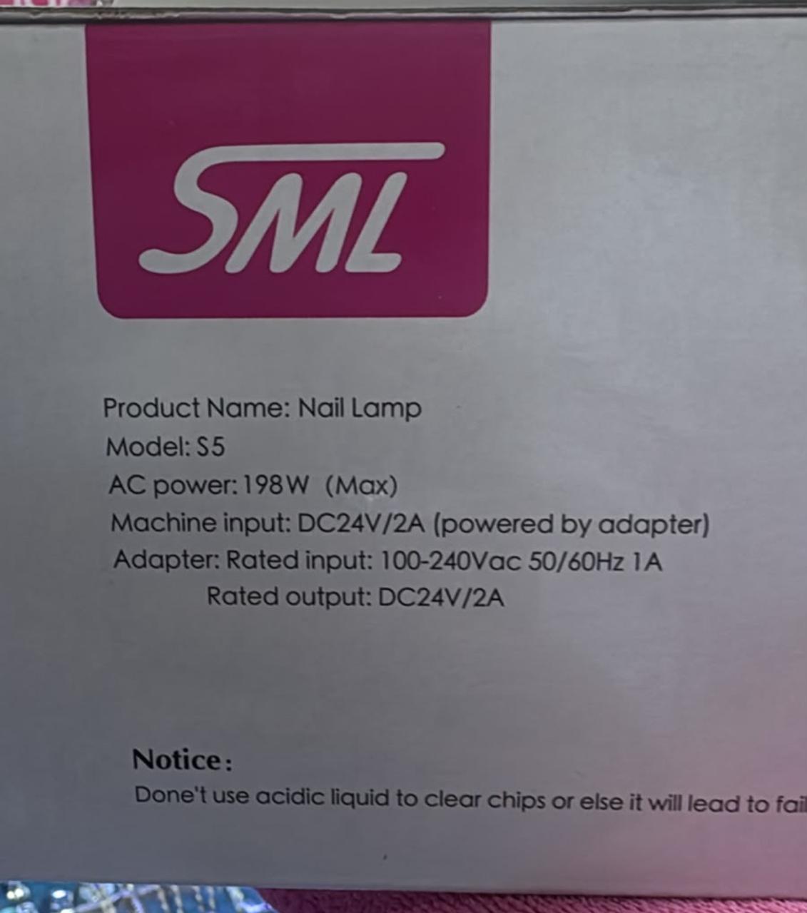 lampe à ongles professionnelle UV/LED SML S5