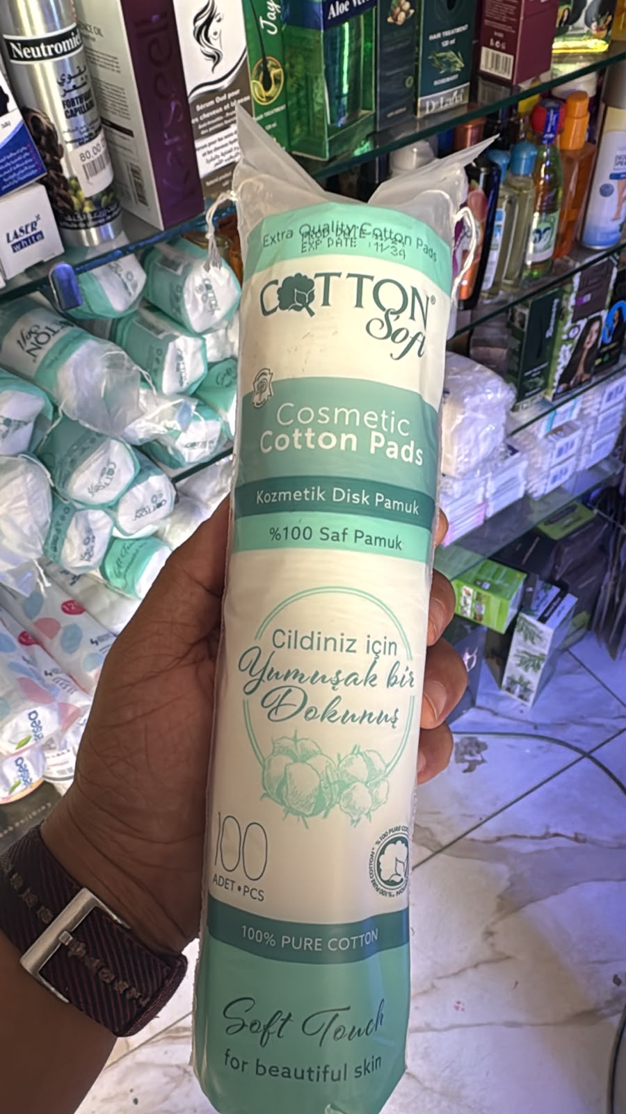 COTTON SOFT - SQUARE COSMETIC COTTON PADS (100PCS)