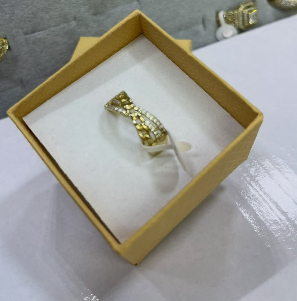 Bague Élégante en Plaqué Or avec Zircons