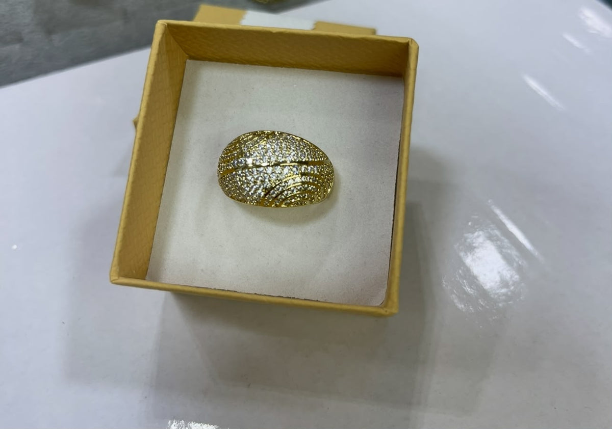 Bague Élégante en Plaqué Or avec Zircons