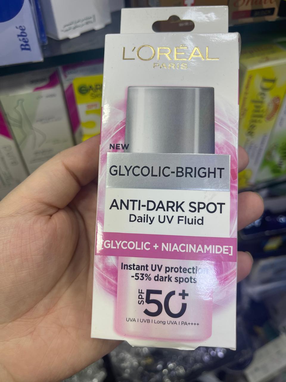 L’OREAL PARIS – Glycolic-Bright Fluide Uv Anti-Taches SPF50+ – 50ml