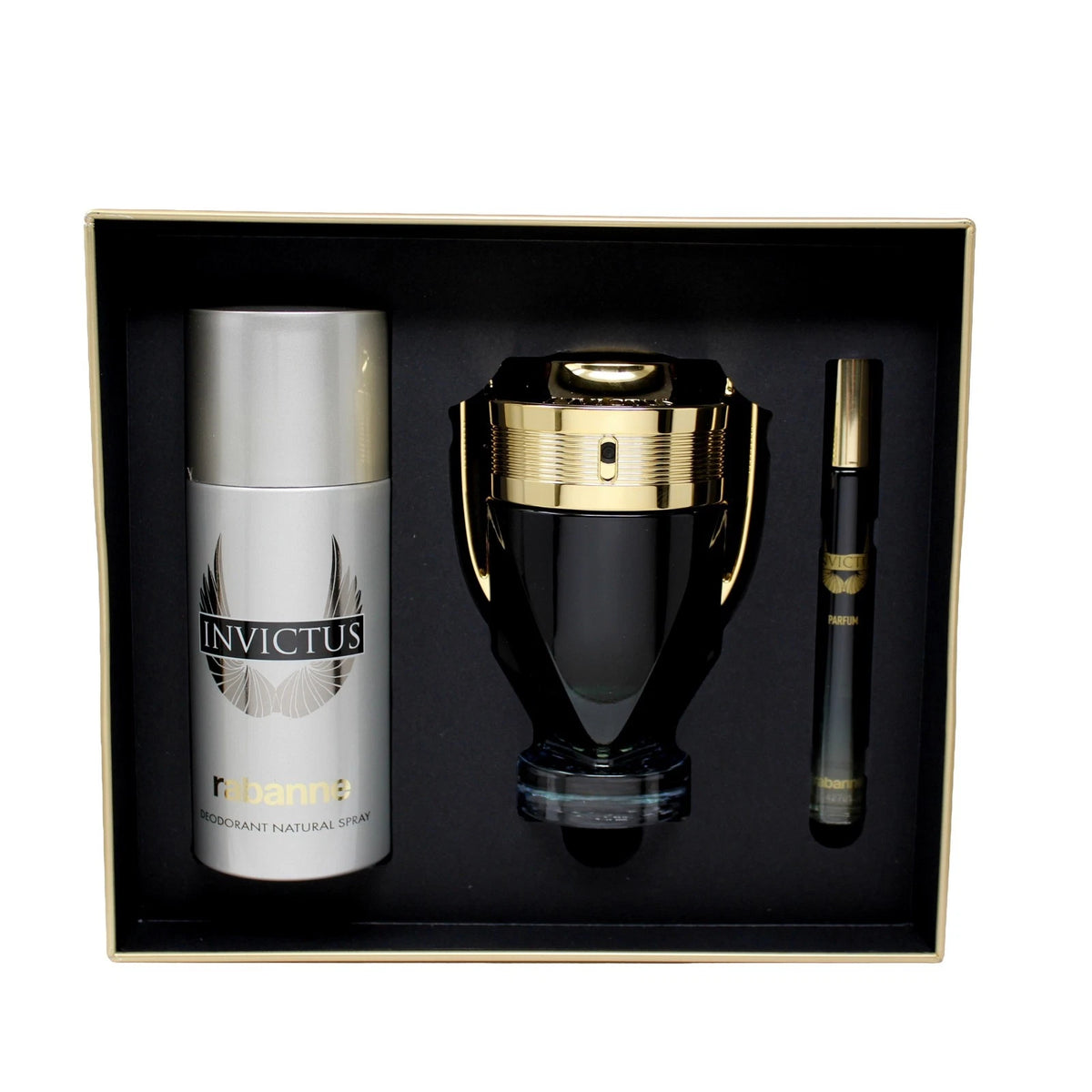 RABANNE INVICTUS 3 PIECE GIFT SET PARFUM NATURAL SPRAY